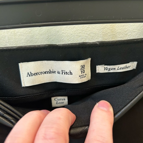 Abercrombie & Fitch Vegan Leather Flare Pants - Picture 3 of 10